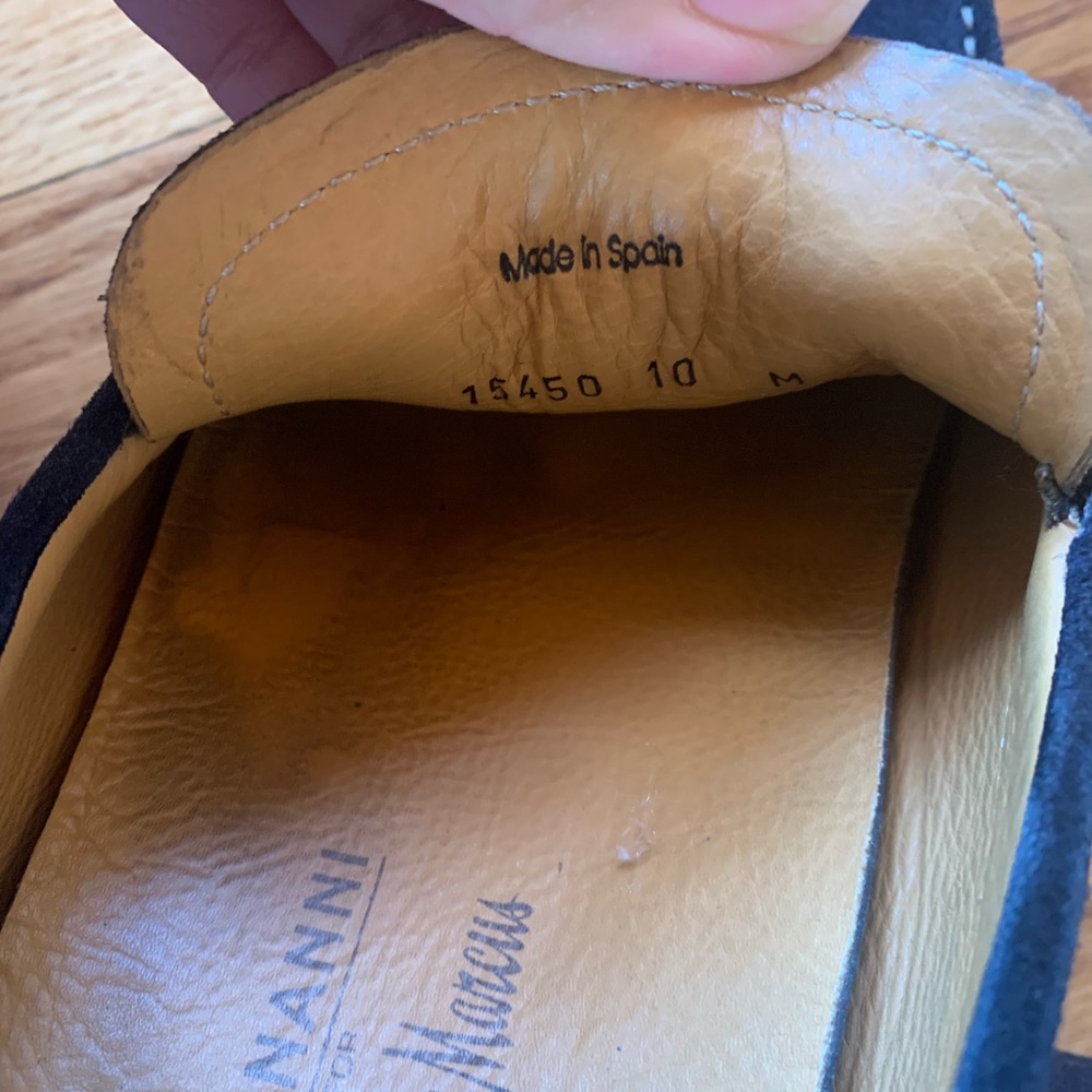 Neiman Marcus Men’s leather suede loafers. Dark Blue/Navy. 10M. With Box - Picture 10 of 12